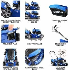 Petrol Lawnmower Hyundai HYM430SP 139CC , Blue -Hyundai Sales Shop 13500668 3