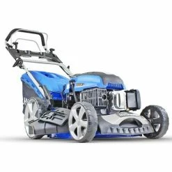 Petrol Lawnmower Hyundai HYM510SPE 196 Cc Self Propelled Electric Push Button Start , Blue, 51cm Cut Start & Pull