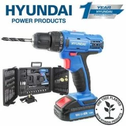 Cordless Drill Hyundai HY2175 18v 1.5AH Li-Ion With 89 Piece Drill Accessory Kit