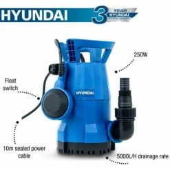Water Pump Hyundai HYSP250CW Electric Clean Water Submersible Sub Pump 250W -Hyundai Sales Shop 56364410 4