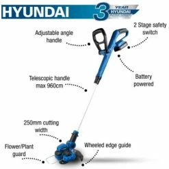 Cordless Grass Trimmer Hyundai HY2187 20v Li-Ion Battery-Powered -Hyundai Sales Shop 58159396 3