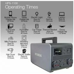 Portable Power Station Hyundai HPS-1100 2000W Rechargeable Lithium-ion -Hyundai Sales Shop 58159397 3